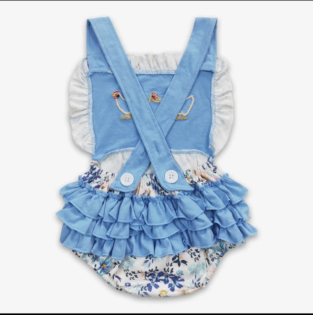Baby Girl Floral Chicken Romper