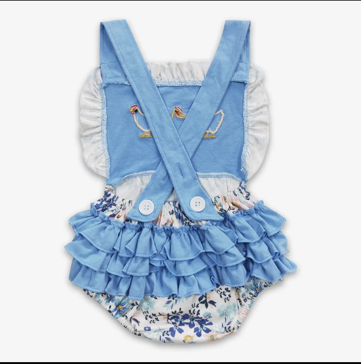 Baby Girl Floral Chicken Romper