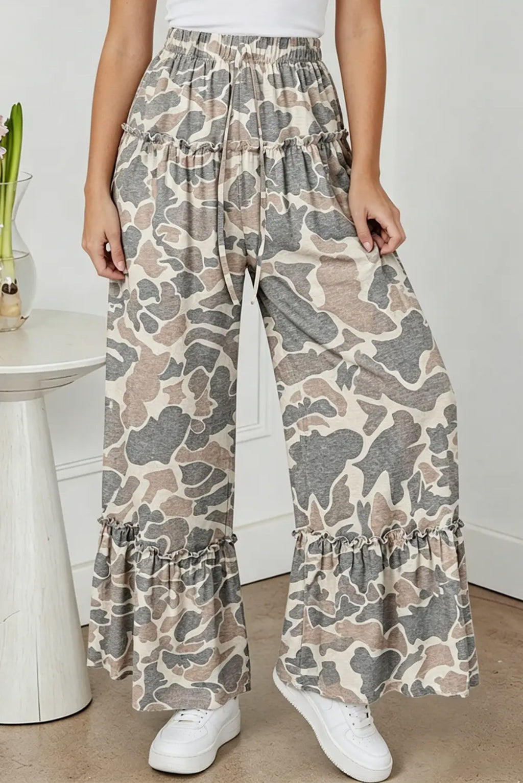 Ruffle Camo Pants