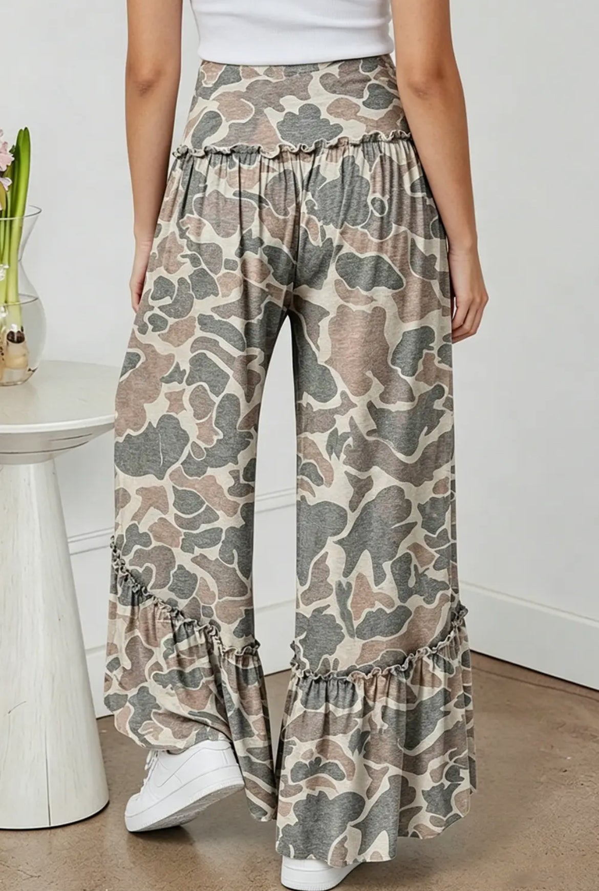 Ruffle Camo Pants
