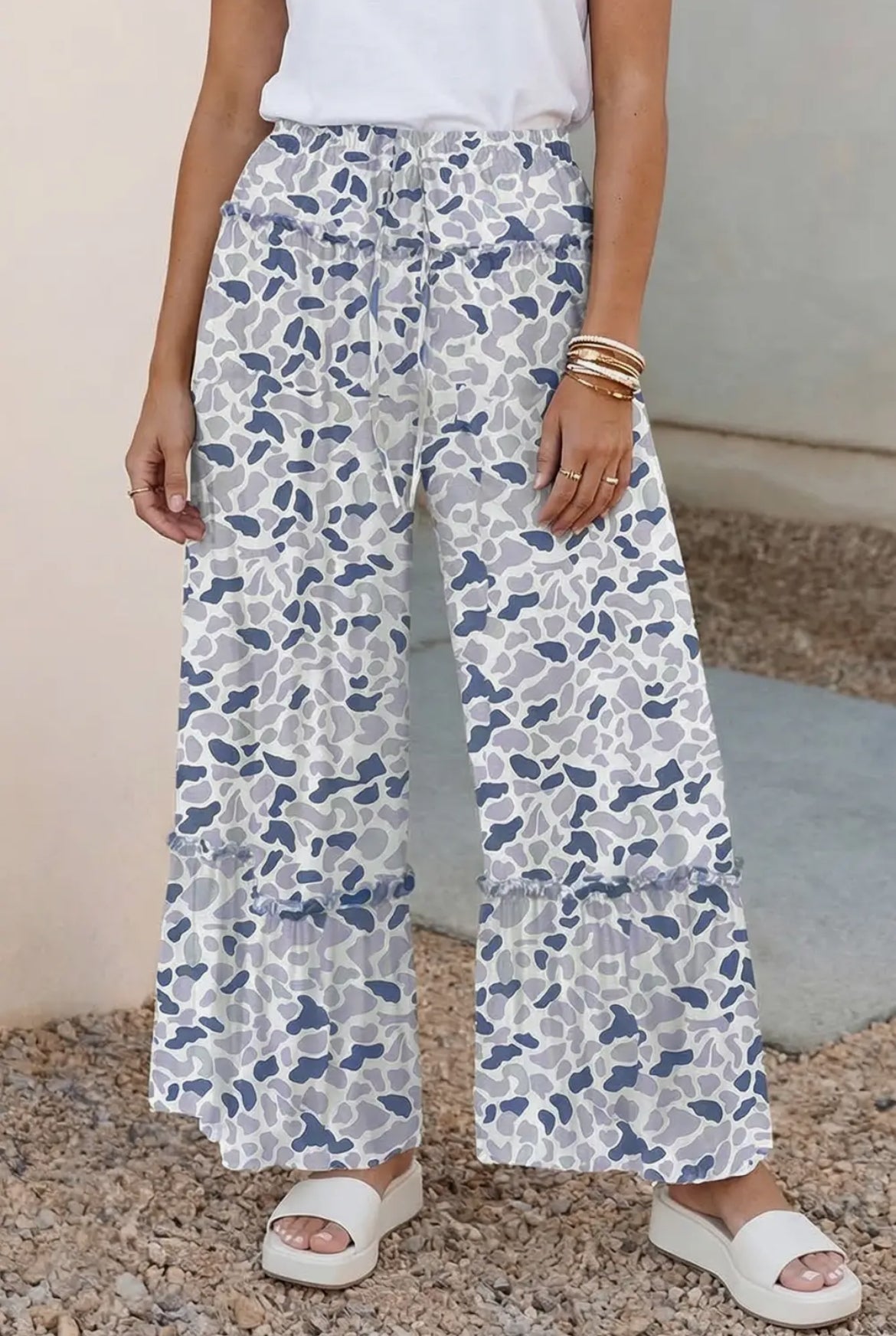 Ruffle Camo Pants