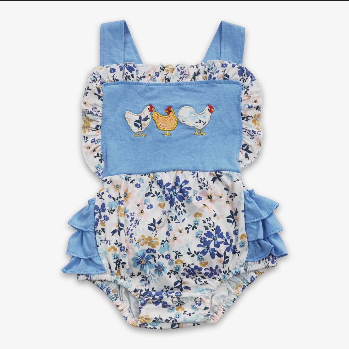 Baby Girl Floral Chicken Romper