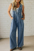 Pintuck Denim Jumpsuit