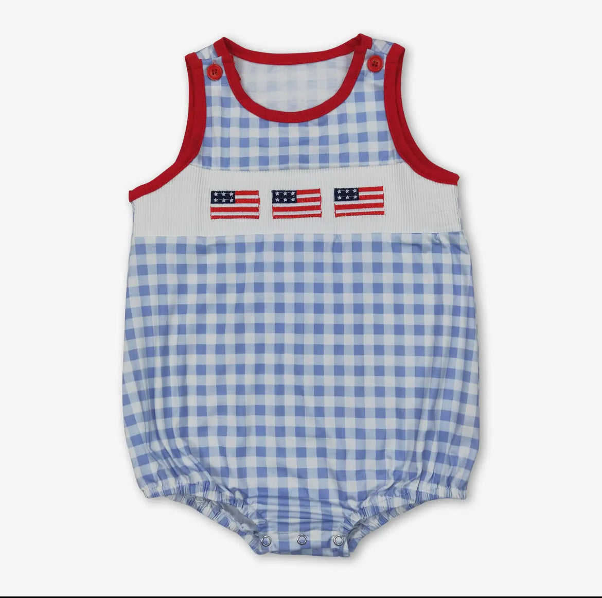 Baby Gingham Flag Romper