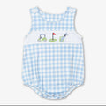 Baby Blue Gingham Golf Romper