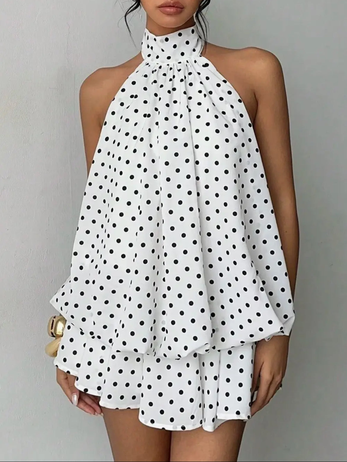 Halter Layered Ruffle Dress