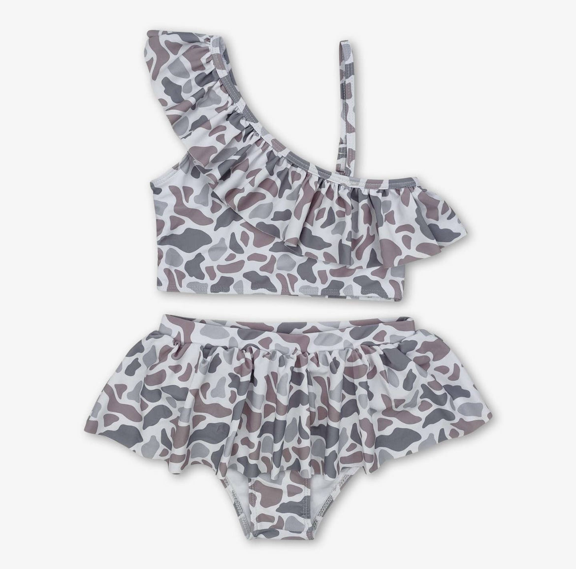 Girls Camo Ruffle Bikini