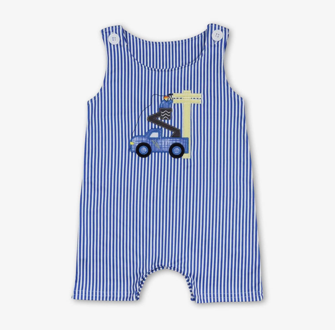 Baby Boy Blue Stripe Lineman Romper