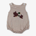 Baby Boy Brown Gingham Duck Romper