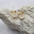 Gold Pearl Hoop Earrings